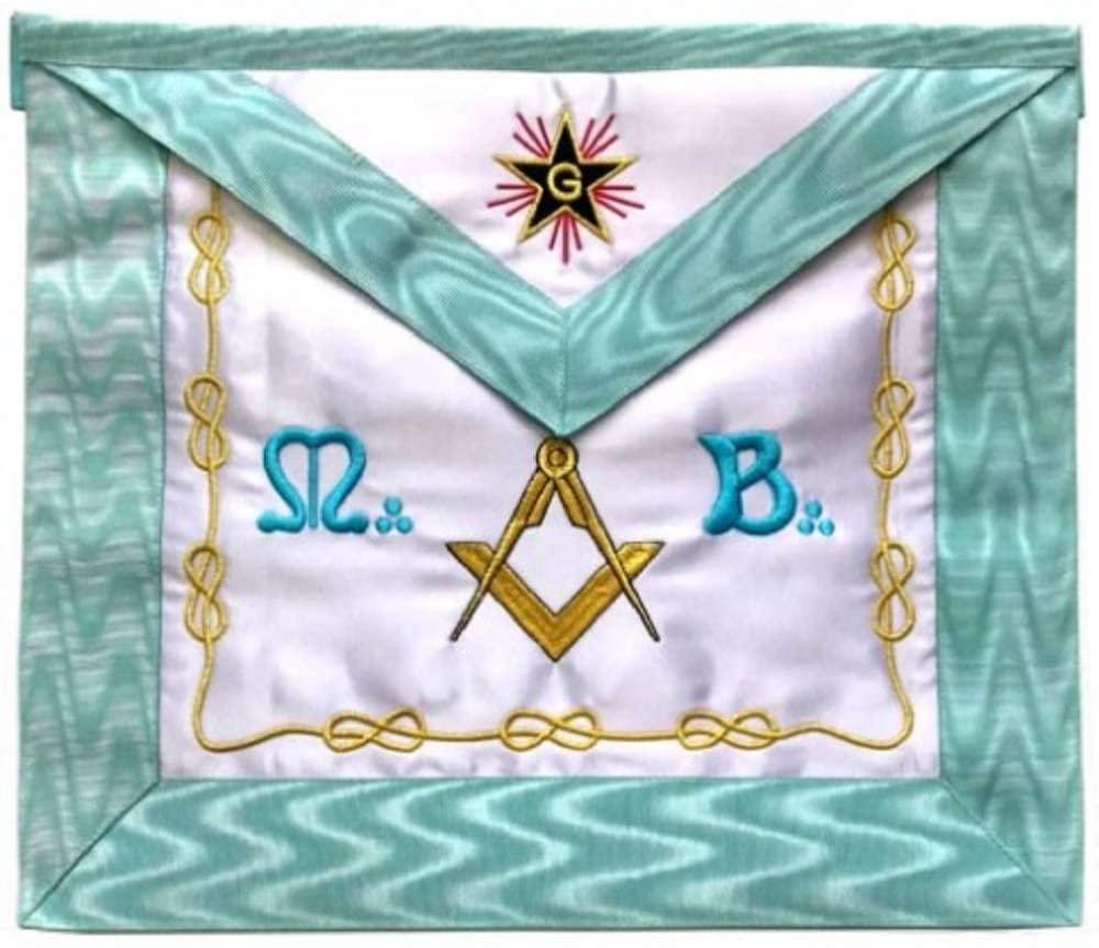 Master Mason French Rite/Modern Rite Square Compass Silk Apron - Sky Blue | Regalia Lodge