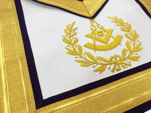 Afbeelding in Gallery-weergave laden, Masonic Past Master Gold &amp; Purple Hand Embroidered Apron | Regalia Lodge