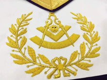 Afbeelding in Gallery-weergave laden, Masonic Past Master Gold &amp; Purple Hand Embroidered Apron | Regalia Lodge