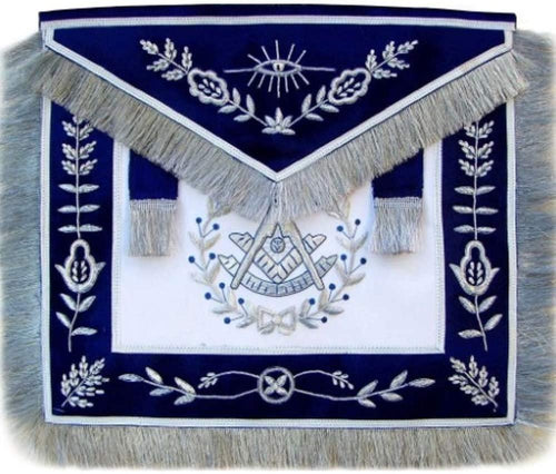 Masonic Blue Past Master Apron Bullion Hand Embroidered Vine Work | Regalia Lodge