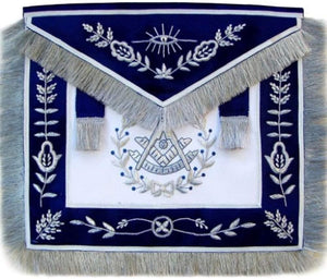 Masonic Blue Past Master Apron Bullion Hand Embroidered Vine Work | Regalia Lodge