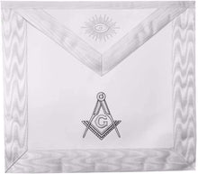 Load image into Gallery viewer, Masonic Blue Lodge White Machine Embroidery Apron with square compass with G | Regalia Lodge