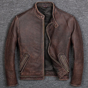 First Layer Cowhide Leather Jacket, Pure Leather Jacket for Mens | Regalia Lodge
