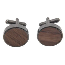 Carica l&#39;immagine nel visualizzatore di Gallery, New Wooden Cufflinks-Shirt Cufflinks Men&#39;S Casual Wooden Gift Box Black Walnut | Regalia Lodge
