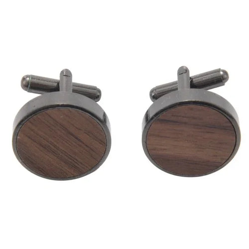 New Wooden Cufflinks-Shirt Cufflinks Men'S Casual Wooden Gift Box Black Walnut | Regalia Lodge