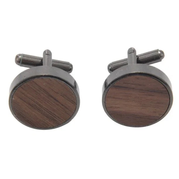 New Wooden Cufflinks-Shirt Cufflinks Men'S Casual Wooden Gift Box Black Walnut | Regalia Lodge