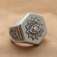 Load image into Gallery viewer, European And American Titanium Steel Masonic Eye Ring Vintage | Regalia Lodge