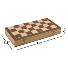Carica l&#39;immagine nel visualizzatore di Gallery, 15&quot; Magnetic Folding Wooden Chess Board Game Set | Regalia Lodge