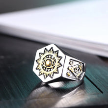Load image into Gallery viewer, Men&#39;s Masonic Vintage Eye Alloy Ring | Regalia Lodge