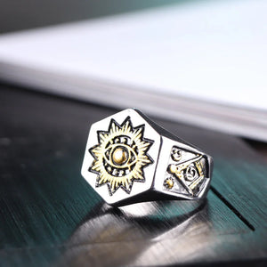 Men's Masonic Vintage Eye Alloy Ring | Regalia Lodge