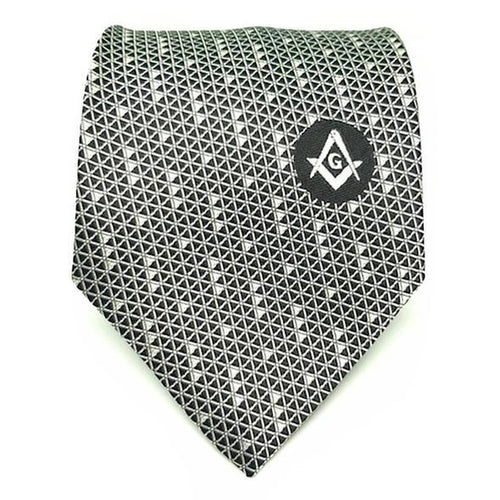 Masonic Regalia Black White Freemasons Tie | Regalia Lodge