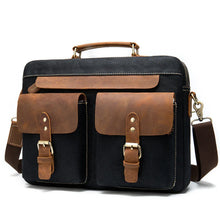 画像をギャラリービューアに読み込む, Cowhide with cloth briefcase Men&#39;s Leather business briefcase Briefcase Official Briefcase Multifunctional Briefcase | Regalia Lodge