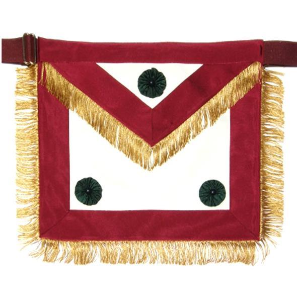 Knight Mason Apron Past Excellent Maroon | Regalia Lodge