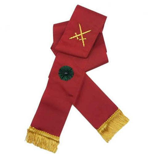 Knight Mason Hand Embroidered Sash Maroon | Regalia Lodge