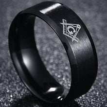 Load image into Gallery viewer, Titanium steel men&#39;s jewelry Masonic Ring Fashion Ring masons Symbol Compass G Ring Ring | Regalia Lodge