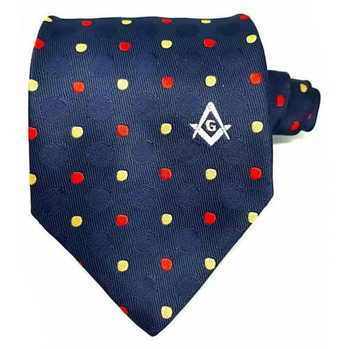Masonic 100% silk Colored polkadot Tie with Logo | Regalia Lodge