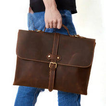 Carica l&#39;immagine nel visualizzatore di Gallery, Leather men&#39;s business briefcase Men&#39;s leather briefcase Hard briefcase Handbag Business Briefcase | Regalia Lodge