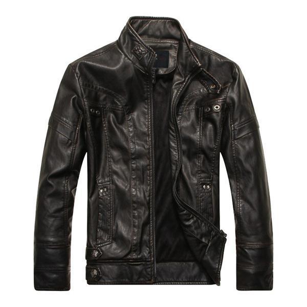 Men's PU Leather Jacket-Casual Leather jacket for mens-biker Lightweight Leather jacket | Regalia Lodge