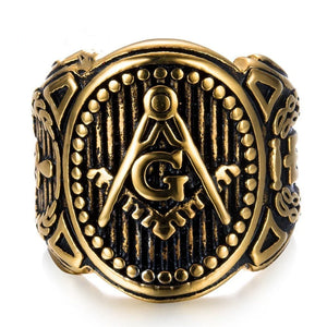 personality golden masonic Vintage ring Masonic Compass G Ring Freemason Vintage Ring | Regalia Lodge
