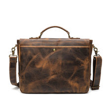 Carica l&#39;immagine nel visualizzatore di Gallery, Leather Portable Mens Briefcase Satchel Official Briefcase Multifunctional Briefcase European and American retro style | Regalia Lodge