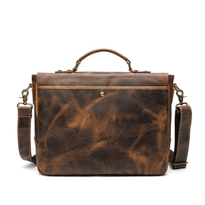 Leather Portable Mens Briefcase Satchel Official Briefcase Multifunctional Briefcase European and American retro style | Regalia Lodge