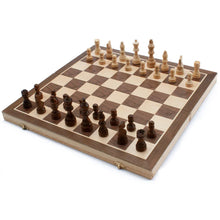 Carica l&#39;immagine nel visualizzatore di Gallery, 15&quot; Magnetic Folding Wooden Chess Board Game Set | Regalia Lodge