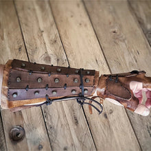 Load image into Gallery viewer, Boxing Rivet Leather Wrist Gloves -Leather Gloves for Mens - luxury leather gloves-Leather Gloves for Mens Black Leather Retro Steampunk Rivet Knight Nail Gloves Man - formal leather gloves - luxury leather gloves | Regalia Lodge