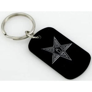 Masonic Mason East Star Ring Key Chain - Masonic Keychains - Freemason Keychain - Black Masonic Pendant Key Rings | Regalia Lodge