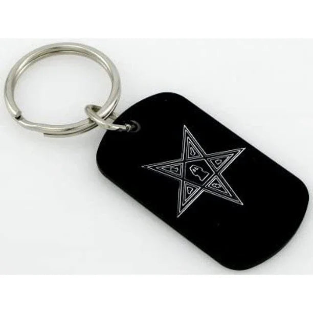 Masonic Mason East Star Ring Key Chain - Masonic Keychains - Freemason Keychain - Black Masonic Pendant Key Rings | Regalia Lodge