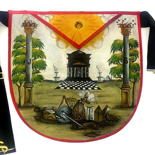 Hand-Painted Masonic Lambskin Apron | Regalia Lodge