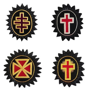 Knights Templar Chapeau Rosettes - Bullion Embroidery | Regalia Lodge