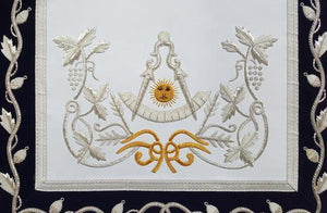 Masonic Regalia Past Master Apron Gold & Silver Hand Unique Masons Regalia Embroidery Apron | Regalia Lodge