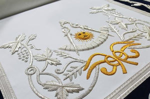 Masonic Regalia Past Master Apron Gold & Silver Hand Unique Masons Regalia Embroidery Apron | Regalia Lodge