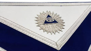 Past Master Mason Regalia Bullion Rays Embroidered Masonic Apron - Royal Blue | Regalia Lodge