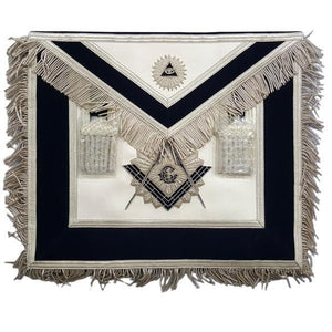Master Mason Regalia Bullion Rays Embroidered Masonic Apron with Tassels - Navy | Regalia Lodge