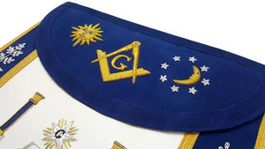 Master Mason Regalia Traditional Round Masonic Apron Altar, Pillars, Sun, Moon | Regalia Lodge
