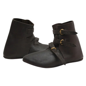 Men's Medieval Leather Shoe Middle Ages Ankle Boots with Buckles - Men's civil war Shoes & Boots | Regalia Lodge