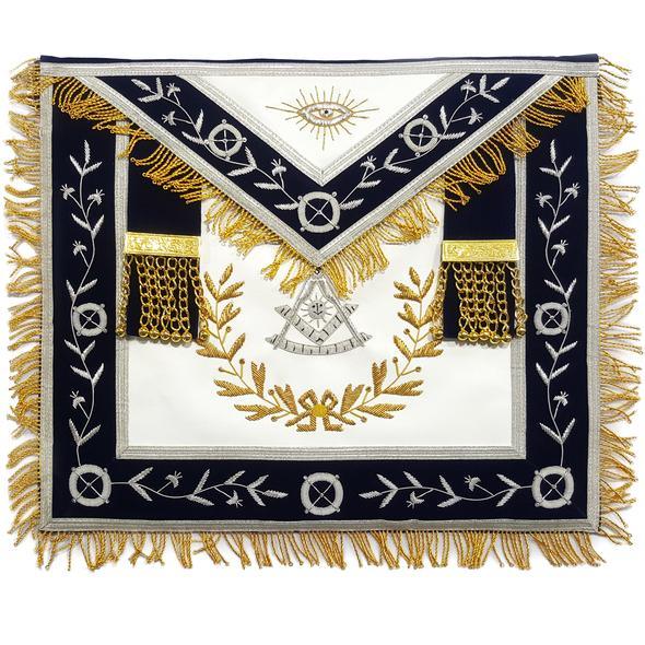 Past Master Masons Regalia Masonic Blue Lodge Apron With Wreath Bullion Hand Embroidered | Regalia Lodge