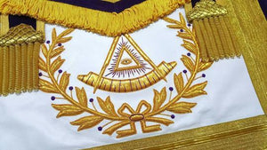 Past Master Masons Regalia Mylar Embroidered Masonic Apron - Purple | Regalia Lodge