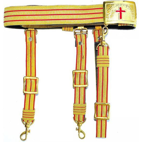 Knights Templar Past Commander Red & Gold Sword Belt | Regalia Lodge