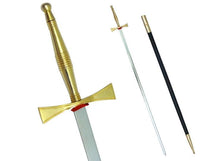 画像をギャラリービューアに読み込む, Masonic Sword with Gold Hilt and Black Scabbard 35 3/4&quot; + Free Case | Regalia Lodge