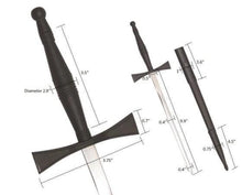 Load image into Gallery viewer, Masonic Dagger with Black Hilt and Black Scabbard + Free Case | Regalia Lodge