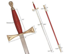 画像をギャラリービューアに読み込む, Masonic Sword with Red Gold Hilt and Red Scabbard 35 3/4&quot; + Free Case | Regalia Lodge