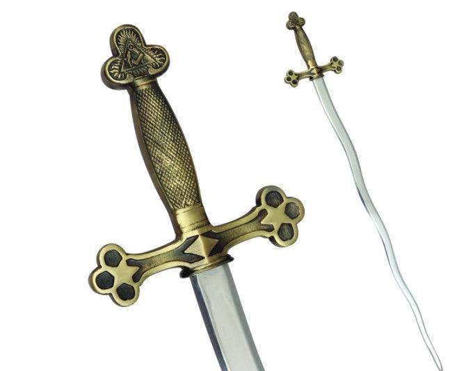 Masonic Ceremonial Snake Flaming Sword Square Compass + Free Case | Regalia Lodge