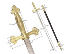 画像をギャラリービューアに読み込む, Masonic Ceremonial Sword Square Compass Gold Hilt + Free Case | Regalia Lodge