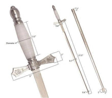Carica l&#39;immagine nel visualizzatore di Gallery, Masonic Sword with White Hilt and Silver Scabbard + Free Case | Regalia Lodge