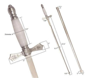 Masonic Sword with White Hilt and Silver Scabbard + Free Case | Regalia Lodge