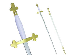 画像をギャラリービューアに読み込む, Masonic Sword White Hilt and White Scabbard 35 3/4&quot; + Free Case | Regalia Lodge