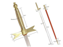 画像をギャラリービューアに読み込む, Masonic Knights Templar Sword with Gold Hilt and Red Scabbard 35 3/4&quot; + Free Case | Regalia Lodge