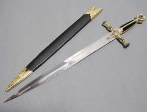 Square Compass Gold Masonic Masonic Sword Knife W/ Scabbard Gold 25.3" | Regalia Lodge
